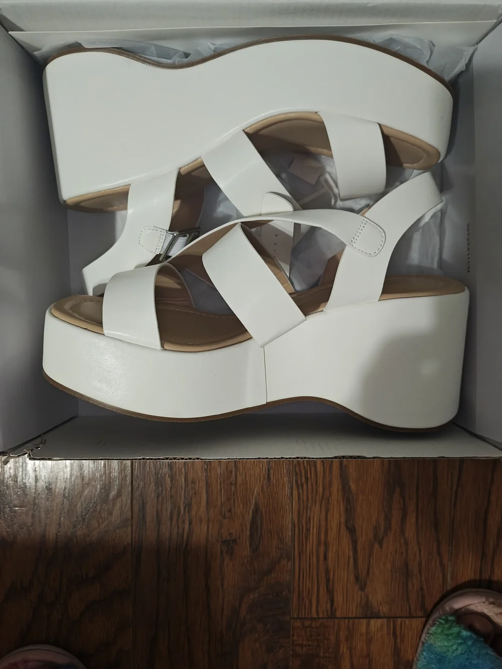 Women's White Platform Sandal Wedges